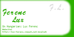 ferenc lux business card